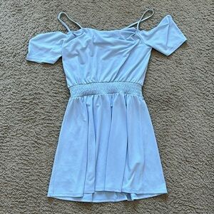blue dress express Paradise Blue Babydoll Mini Dress with Ruffle Hem & Cami Straps | Sky To Moon